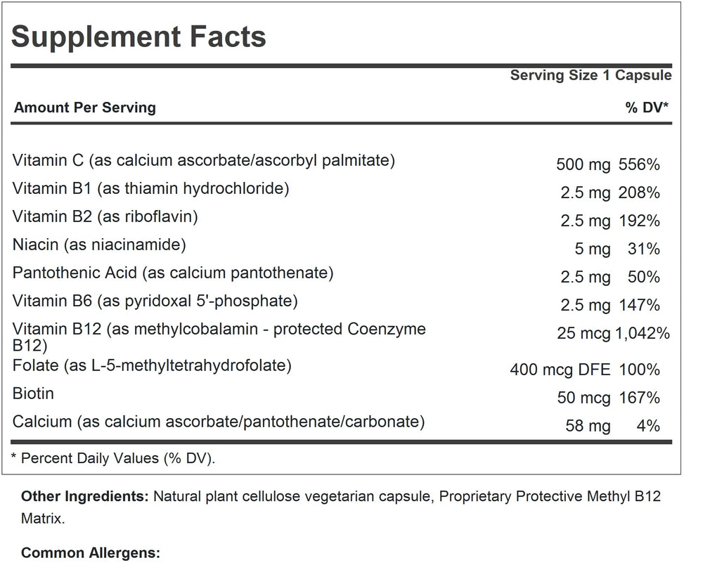 Andrew Lessman Vitamin C 500 Plus B-Complex capsules close-up, easy-to-swallow daily supplement.