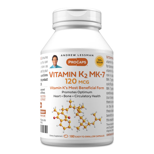 Andrew Lessman Vitamin K2 MK7 bottle with softgels for convenient daily use