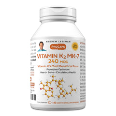 Andrew Lessman Vitamin K2 MK7 240 mcg softgel bottle for easy daily use