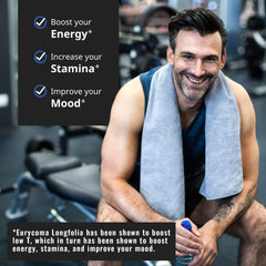 Workout scene with Andro400 Max suggests support for active performance goals.