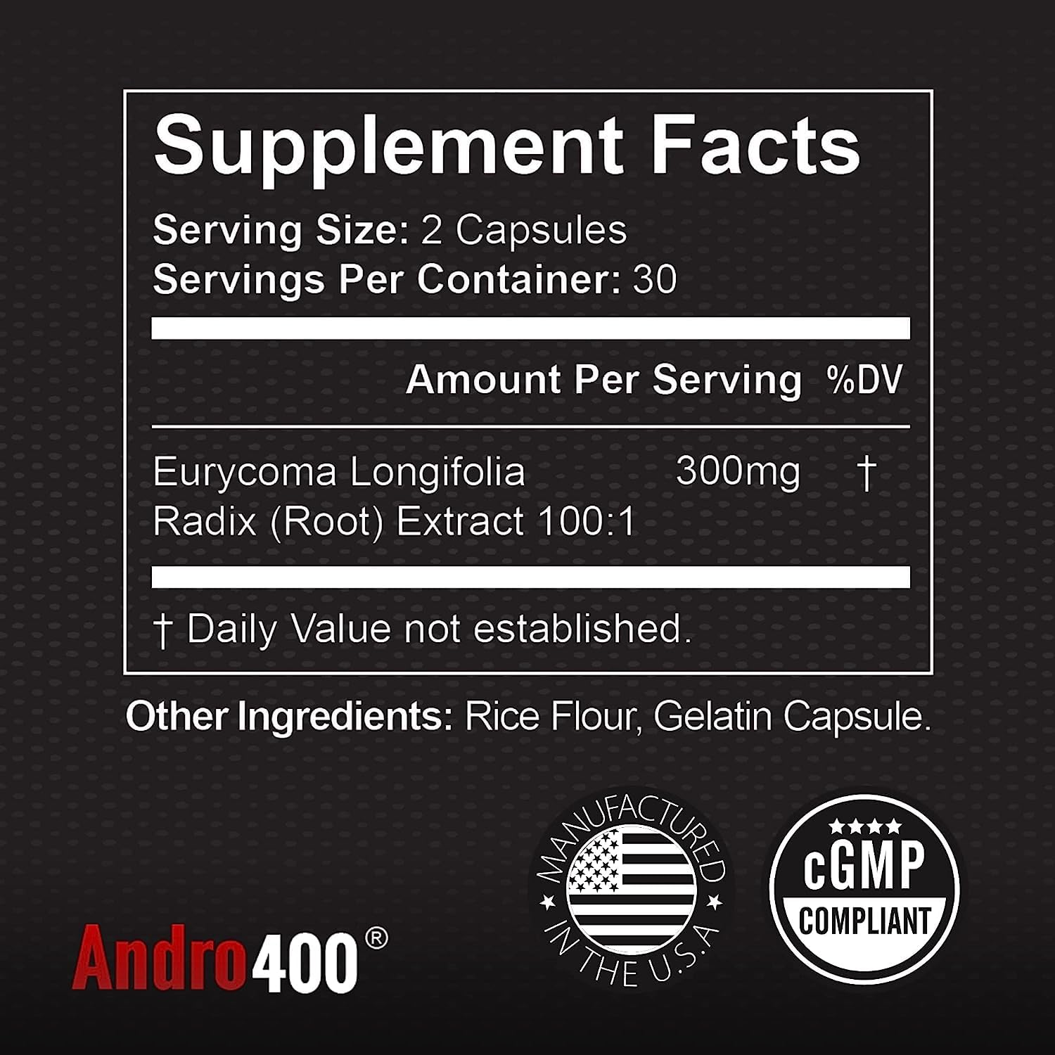 Andro400 packaging shot conveys trust in a male wellness supplement.