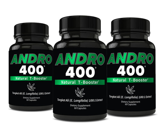 Andro400 Tongkat Ali bottle ready for daily use, supports energy and stamina
