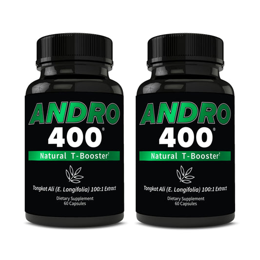 Andro400 Tongkat Ali 100:1 extract bottle supports sustained energy and daily stamina.