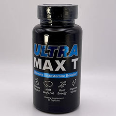 Andro400 Ultra Max T bottle back shows supplement facts for a daily regimen