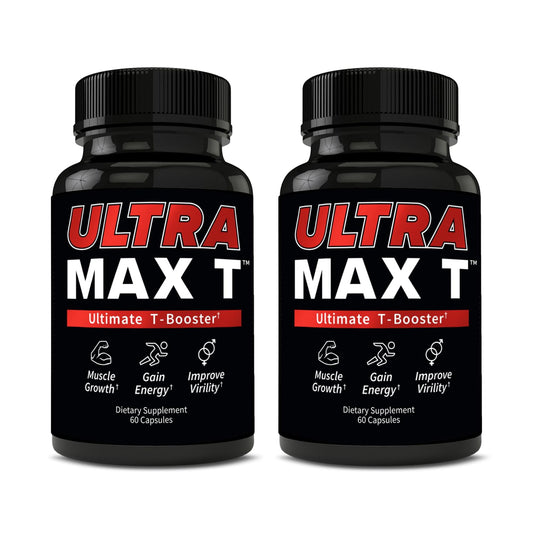 Andro400 Ultra Max T bottle front, premium T-support formula for daily vitality.