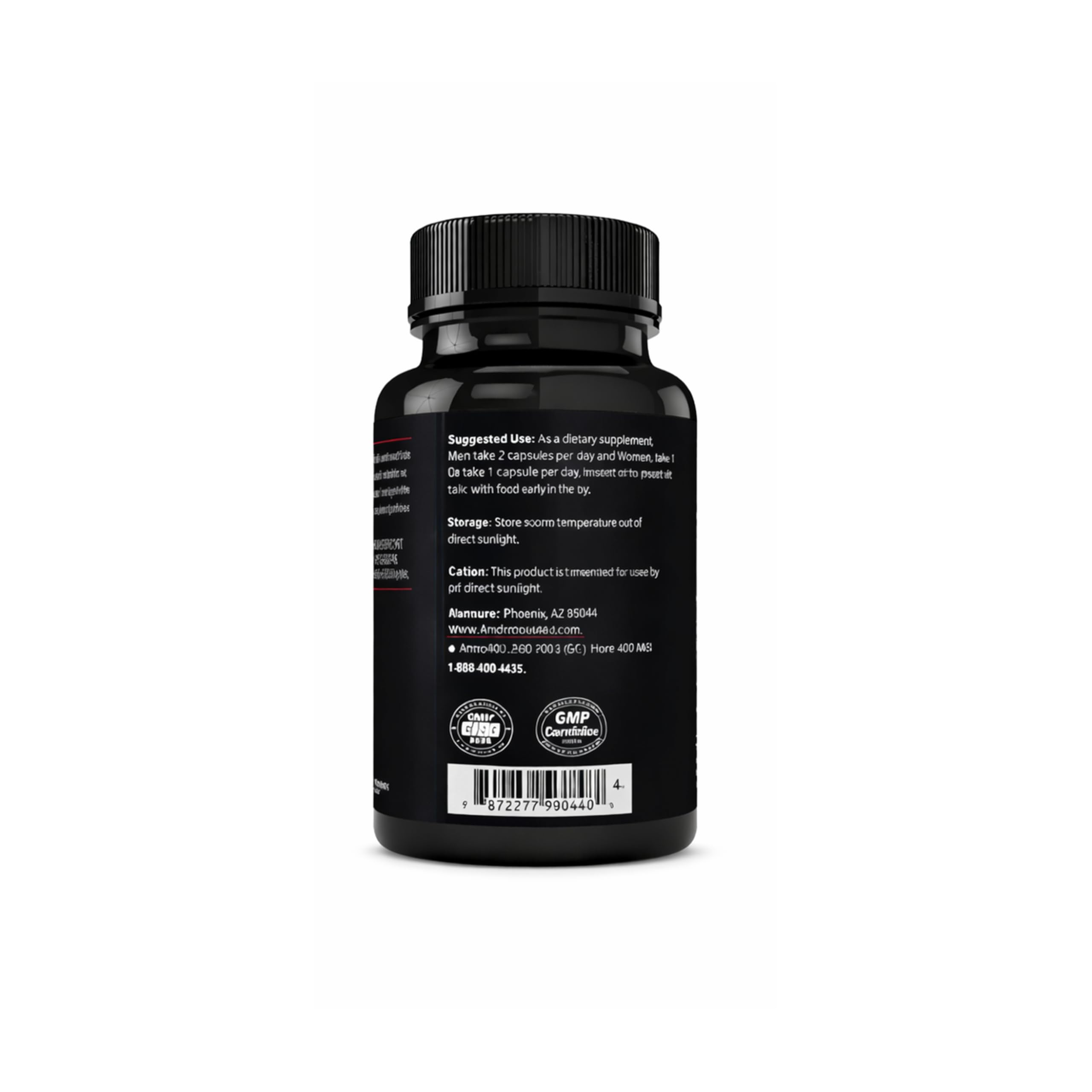 Andro400 Ultra Max T bottle with water, ideal for daily supplementation.