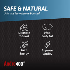 Andro400 Ultra Max T Garcinia Cambogia capsule image suggests appetite and energy awareness