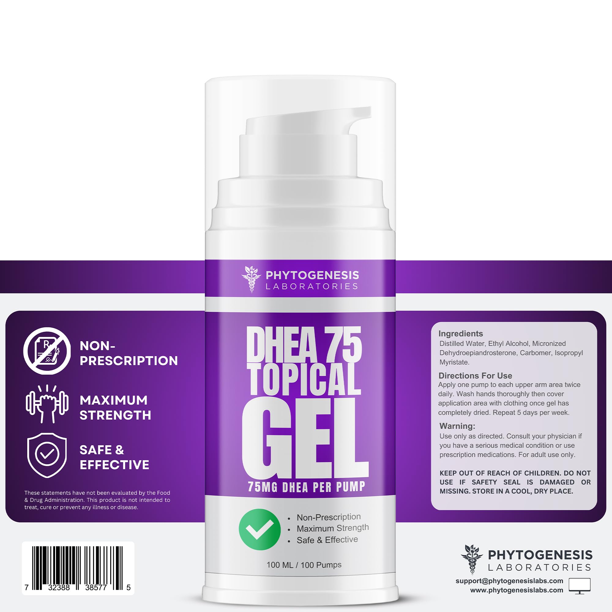 ANDROGENESIS DHEA 75 arm-area-application illustrates targeted skin absorption.
