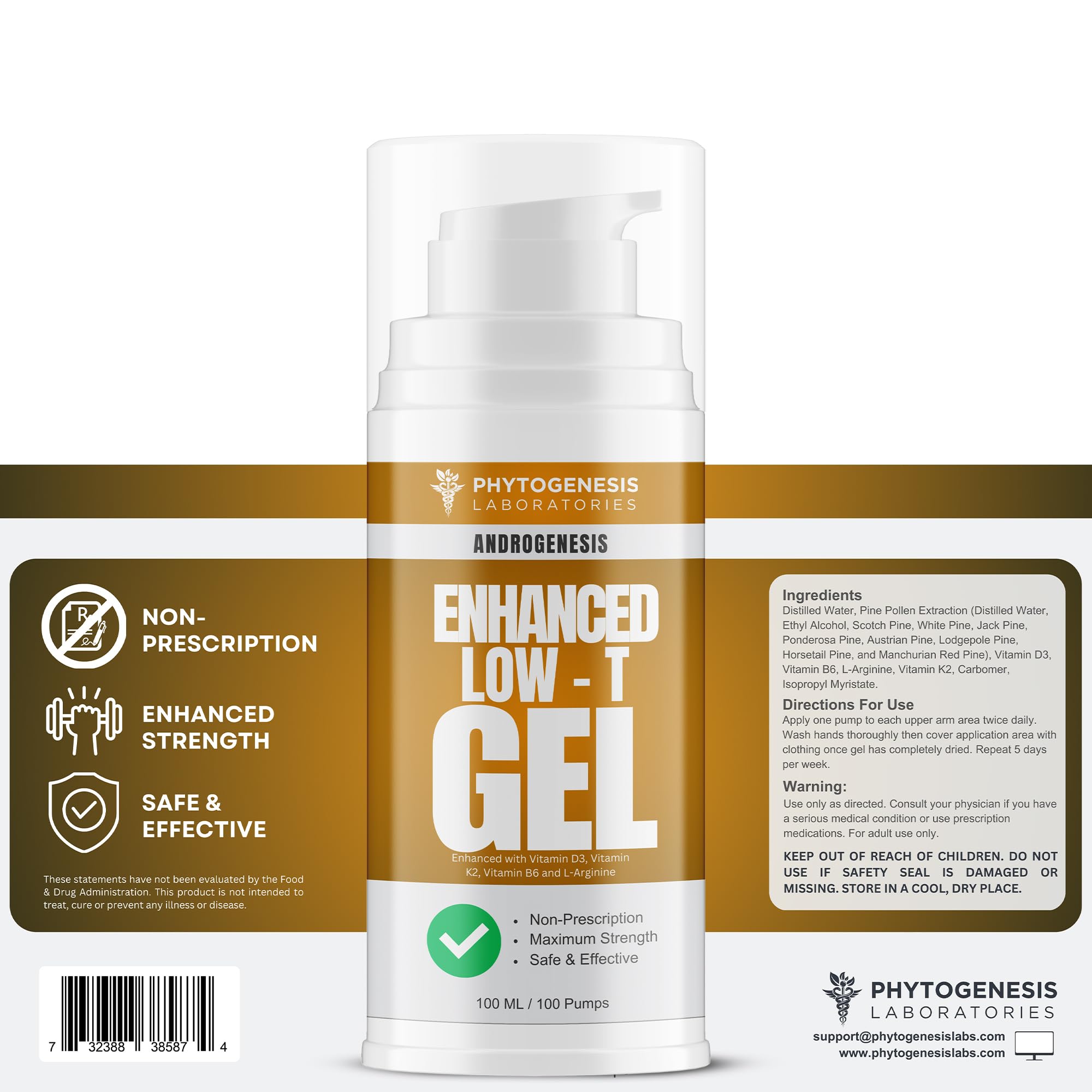 Androgenesis Enhanced Formula drying on skin after application.