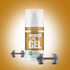 Androgenesis Enhanced Formula user applying gel to forearm.
