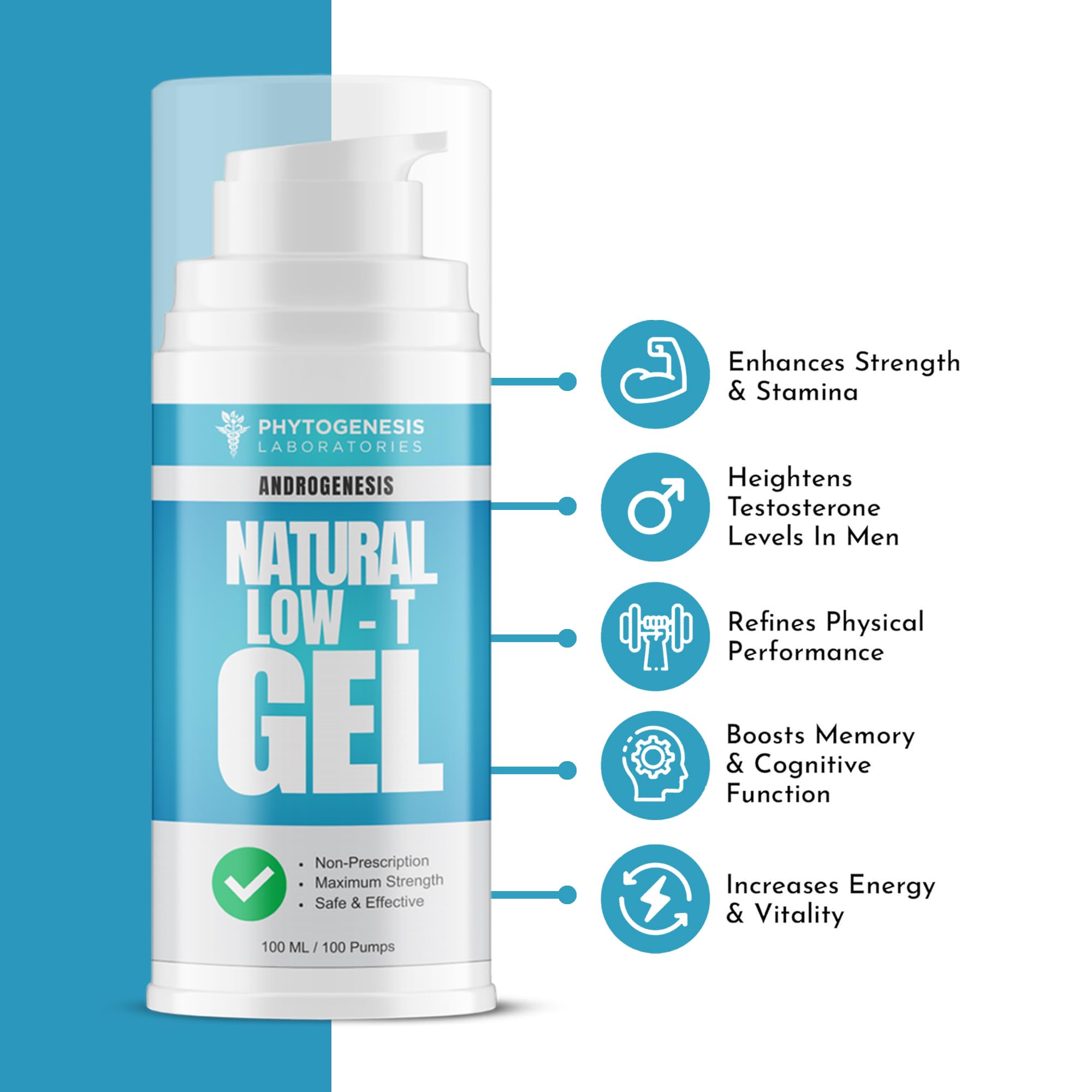 Androgenesis gel applied to the stomach area for full coverage