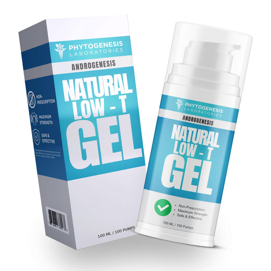Androgenesis natural low-t support gel bottle for daily energy support