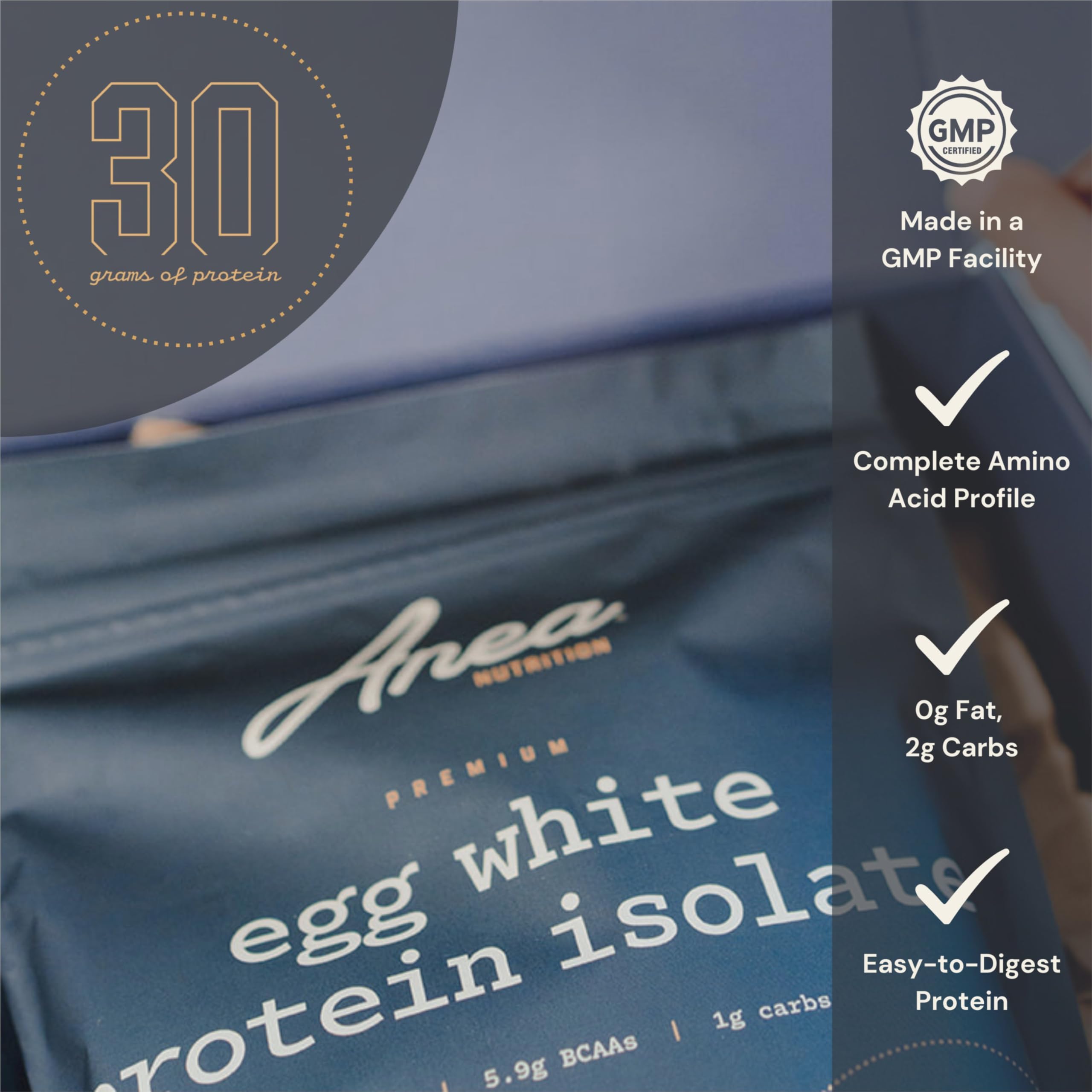 Anea Egg White Protein Isolate ingredients label: complete amino acid profile.