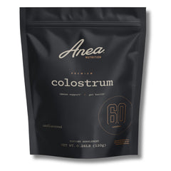Anea Nutrition Colostrum Unflavored bottle highlights immune support potential.