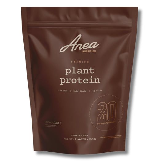 Anea Plant Protein Chocolate bag front showing premium packaging and flavor promise.