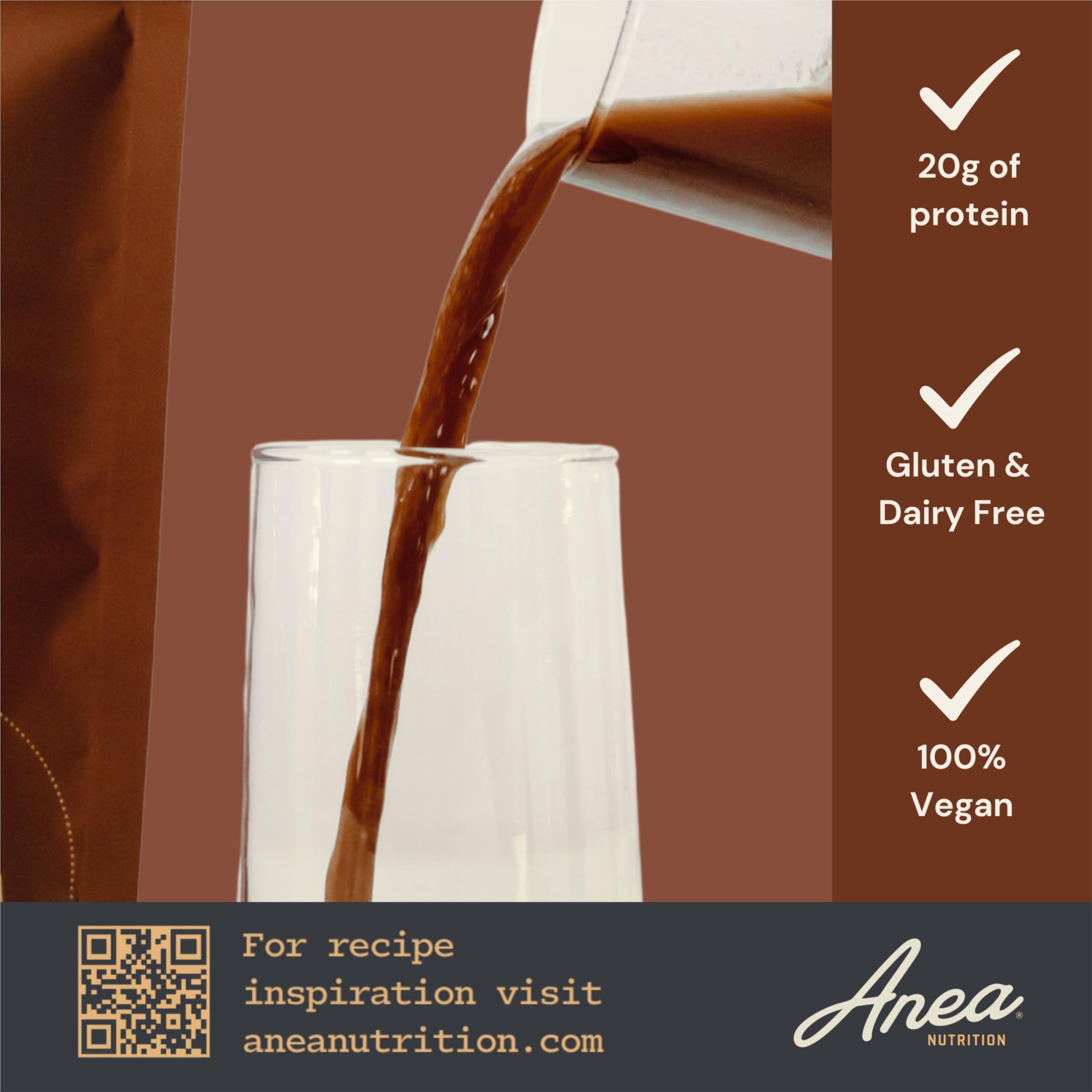 Anea Plant Protein Chocolate measured scoops for daily servings.