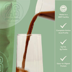 Anea Whey Protein Isolate Mint Chocolate Chip dissolving with a spoon
