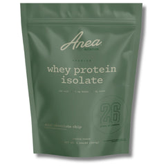 Anea Whey Protein Isolate Mint Chocolate Chip scoop boosts post-workout recovery with clean protein