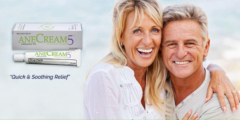 Close-up texture of AneCream5% lidocaine cream indicating water-based, non-greasy feel