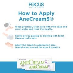 AneCream5% lidocaine cream close-up highlighting anti-itch relief