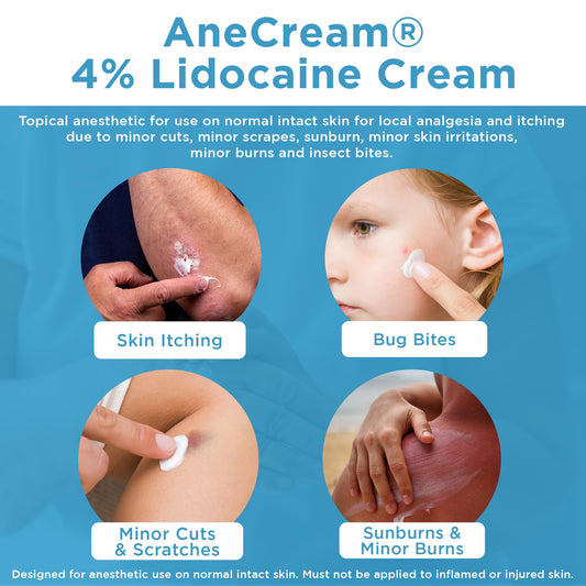 A close-up of the AneCream Focus Health childproof lid for safety at home.