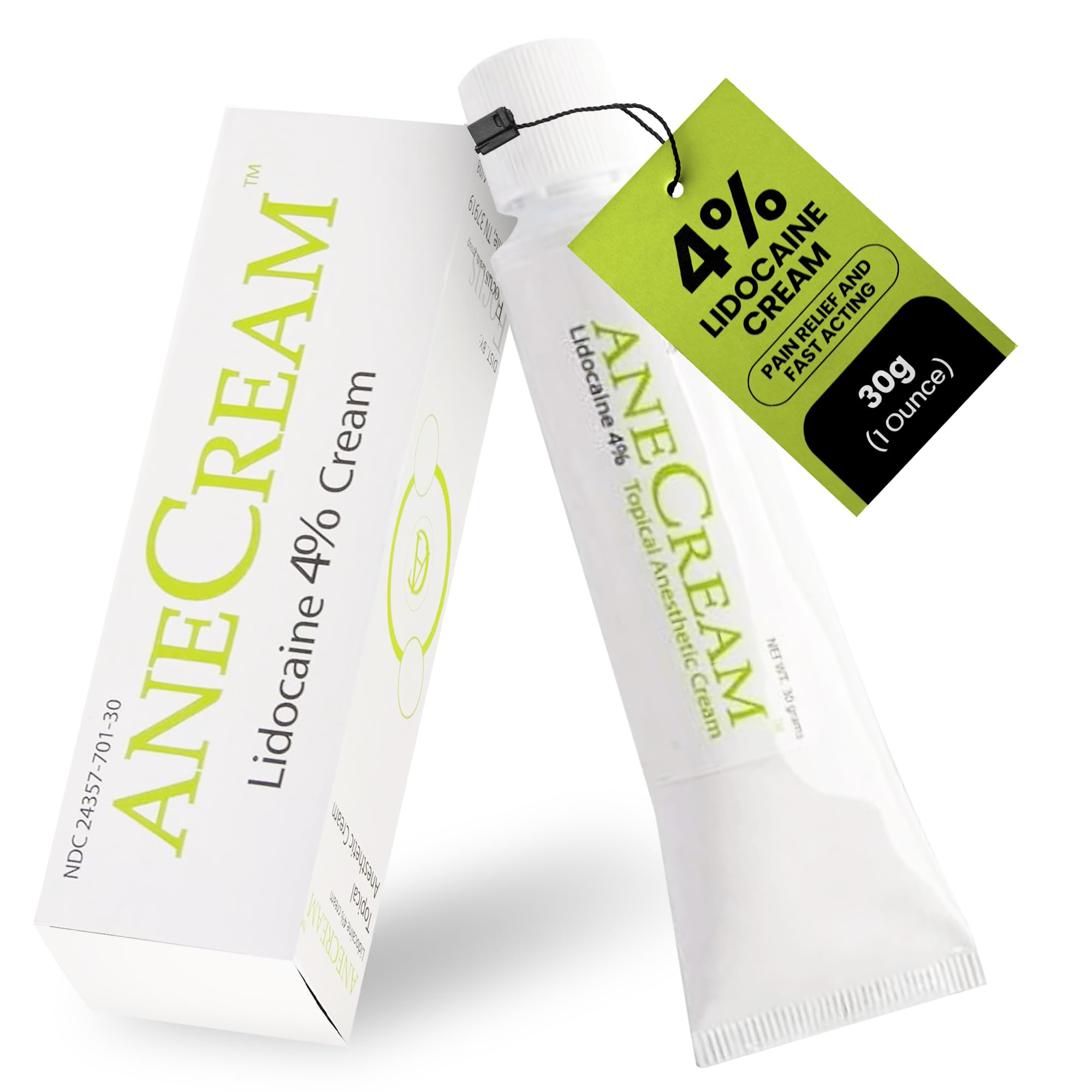 AneCream Focus Health front view of the 30 g tube showing portable relief.