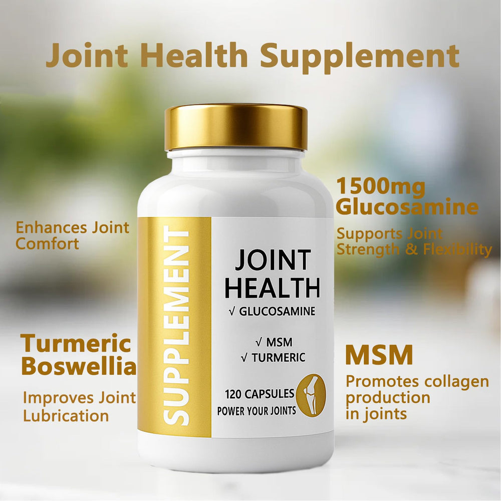 Close-up of ANEFOSE bottle label highlighting joint health focus.