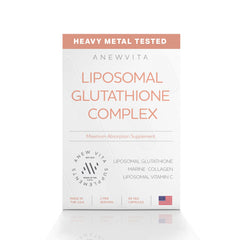 Anew Vita Liposomal Glutathione bottle front view supports radiant skin and easy daily dosing.