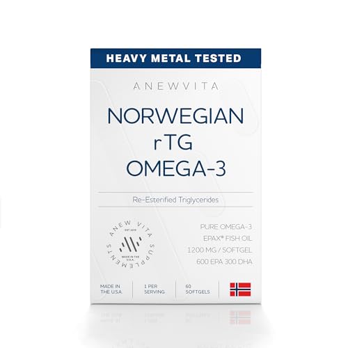 Anew Vita Omega-3 softgels bottle closeup highlighting EPA and DHA benefits for brain and eyes.