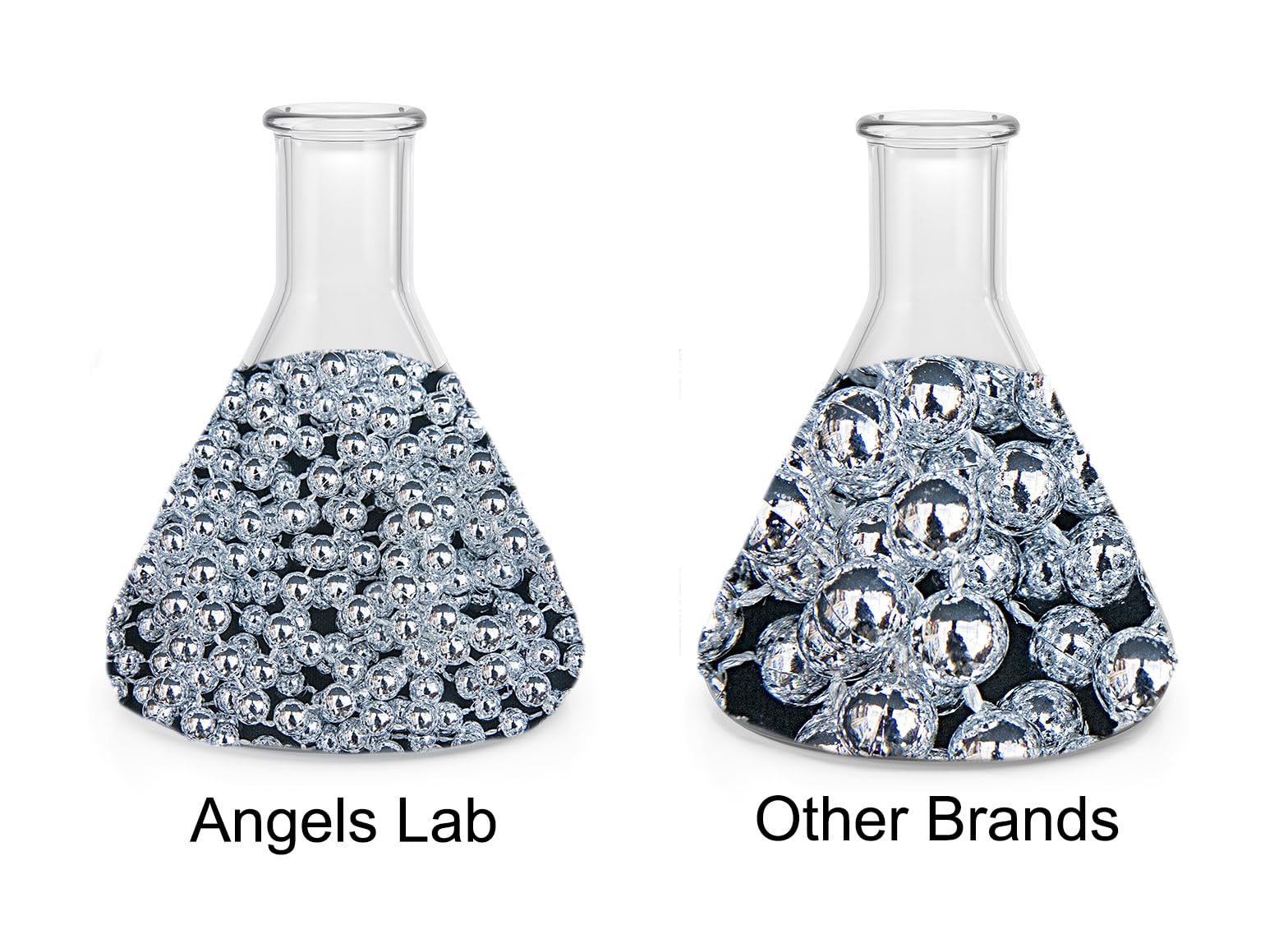 Angels Lab Colloidal Silver 10 PPM label close-up emphasizes designed nano particles for absorption.