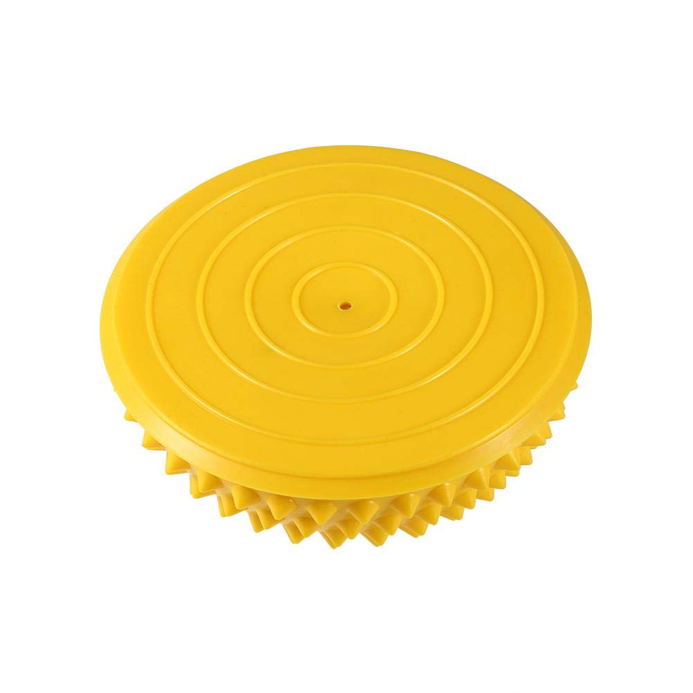 ANGGREK half round massage ball yellow dome closeup shows hundreds of raised domes for sensory stimulation