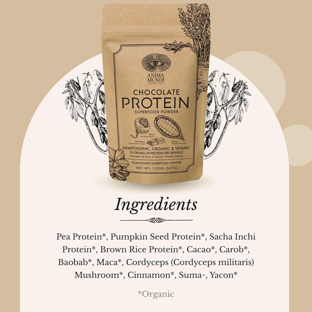 Anima Mundi Apothecary adaptogens cacao maca cordyceps in a cup.