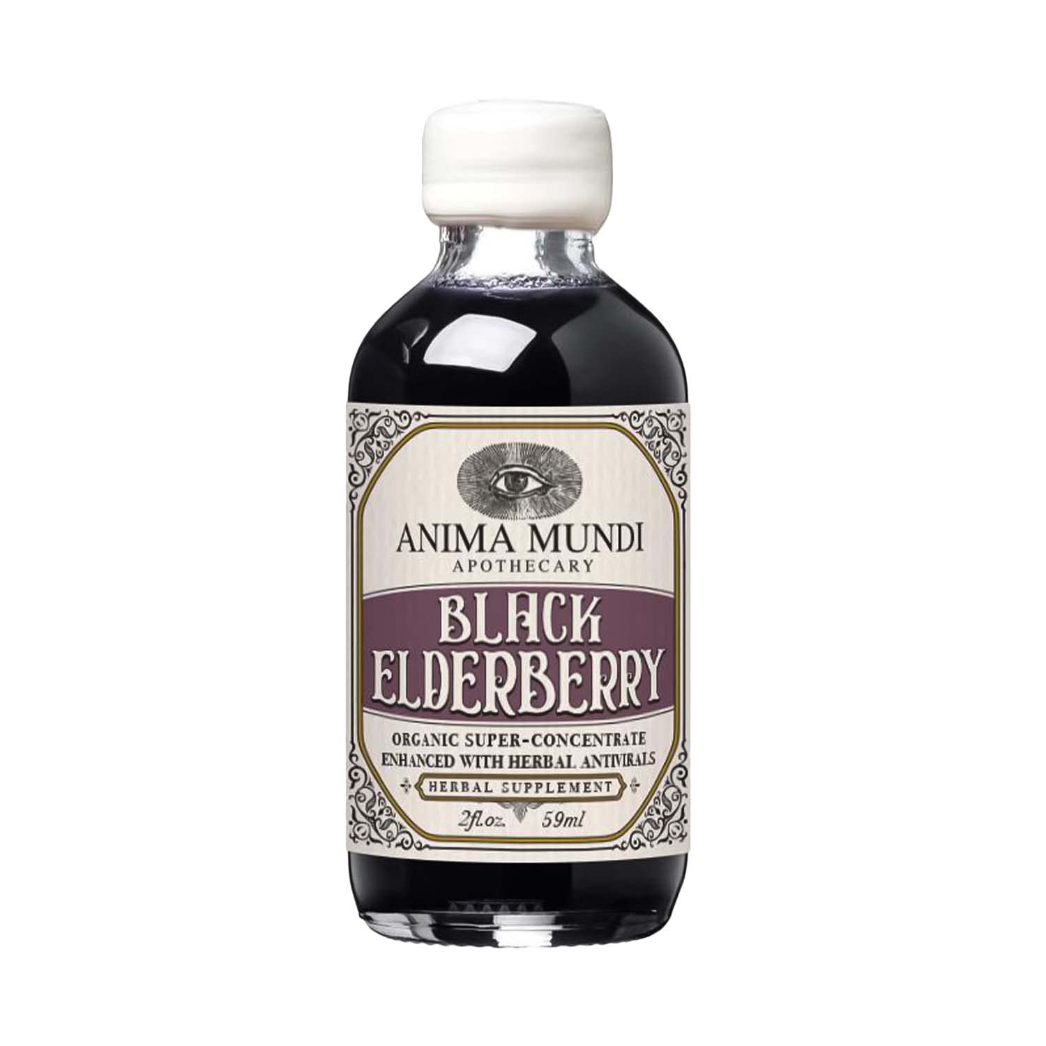 Anima Mundi Apothecary black elderberry syrup bottle for daily immune support.