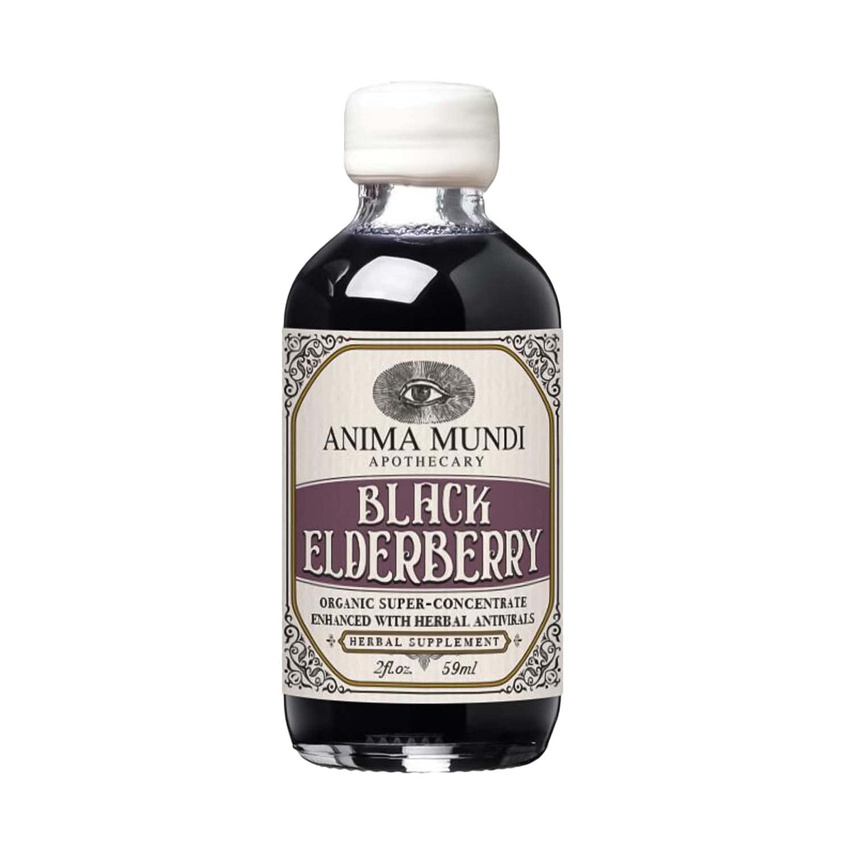 Anima Mundi Apothecary black elderberry syrup bottle for daily immune support.