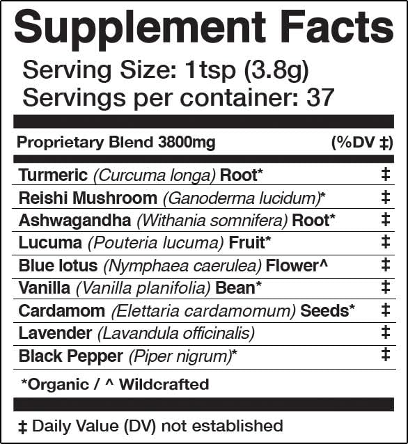 Golden Moon Milk powder ready to mix for plant-based relaxation