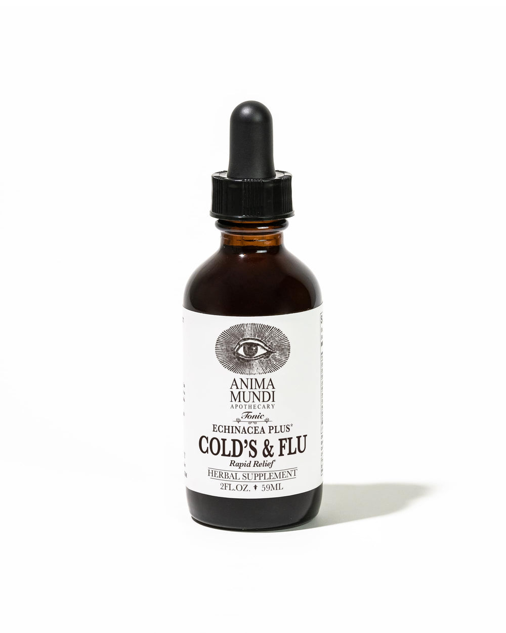 Anima Mundi Cold's & Flu Tonic bottle with dropper for easy daily immune support.