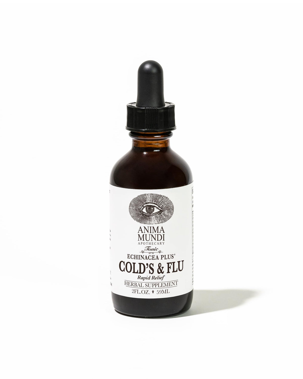 Anima Mundi Cold's & Flu Tonic bottle with dropper for easy daily immune support.