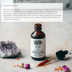 Fresh ginger root beside Anima Mundi label for warm, comforting aroma.