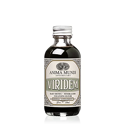 Anima Mundi Viridem Greens Detox Elixir bottle for daily cleansing.