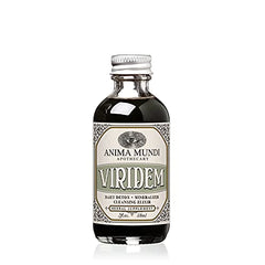 Anima Mundi Viridem Greens Detox Elixir bottle for daily cleansing.
