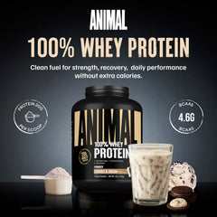 Animal 100% Whey scoop shows convenient serving for quick protein boosts.