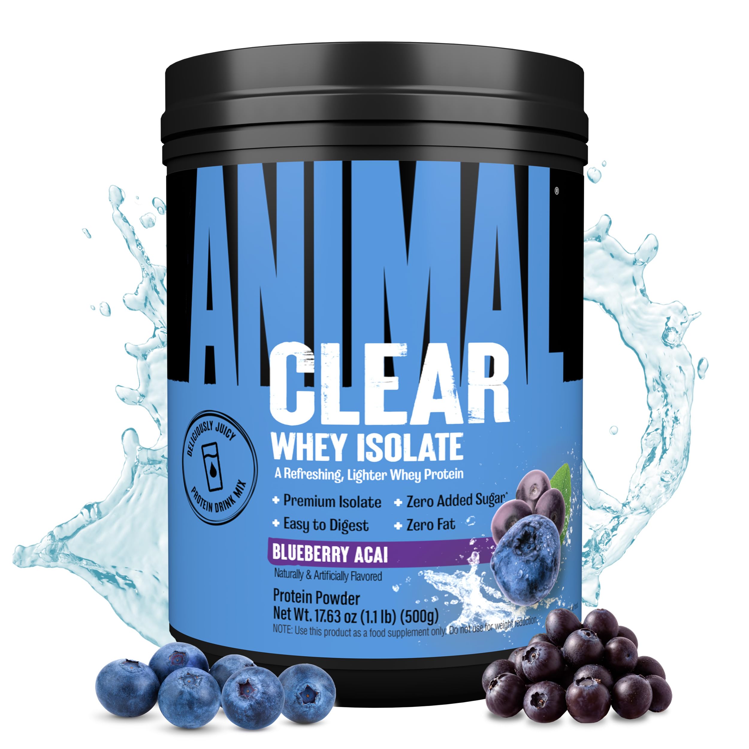 Animal Clear Whey Isolate bottle for a smooth protein boost after workouts.