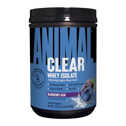Glass of Animal Clear Whey Isolate mixed drink ready to enjoy after workouts.
