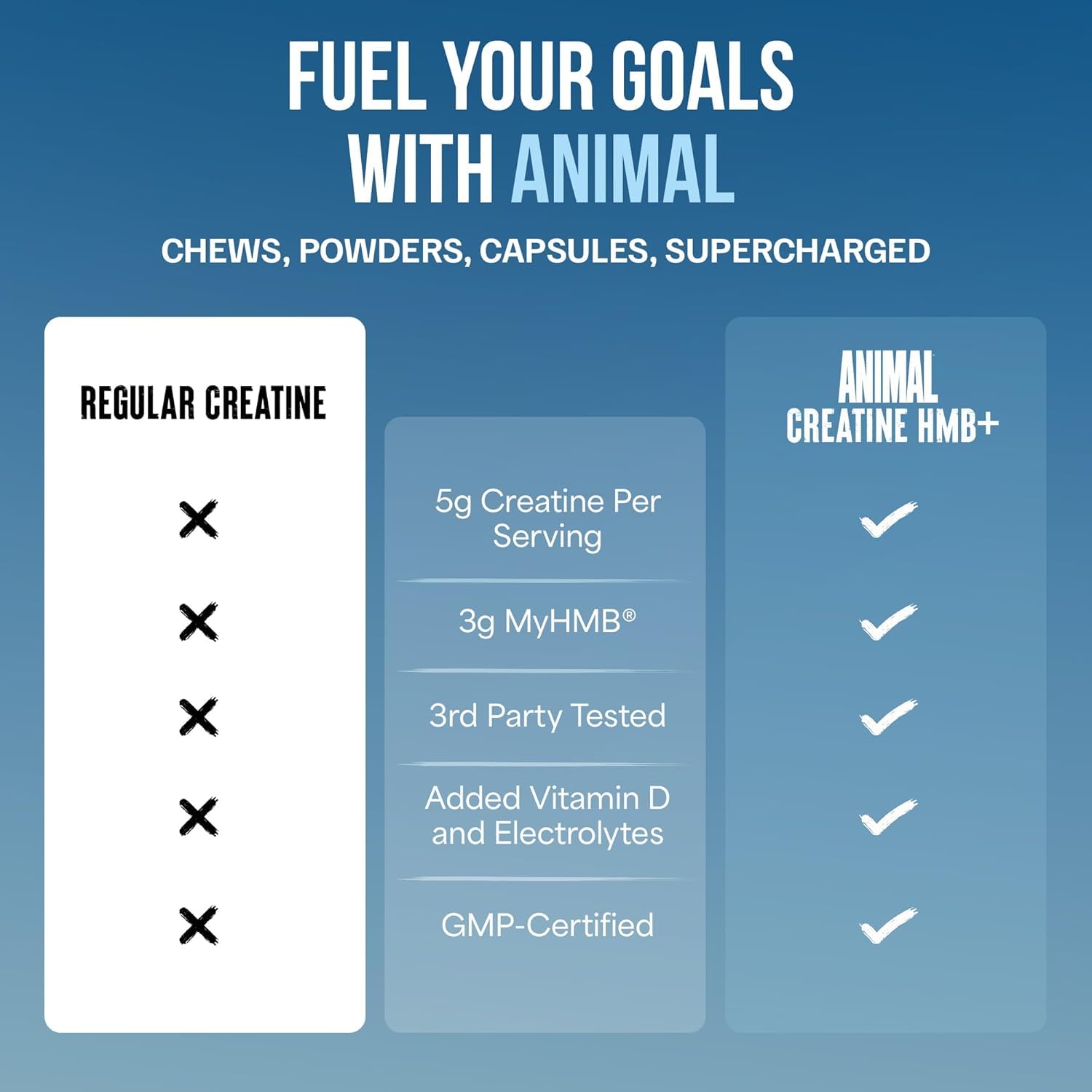 Animal Creatine HMB Powder amber bottle signals premium daily energy support.