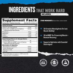 Animal Creatine HMB Powder electrolytes hint at workout hydration benefits.
