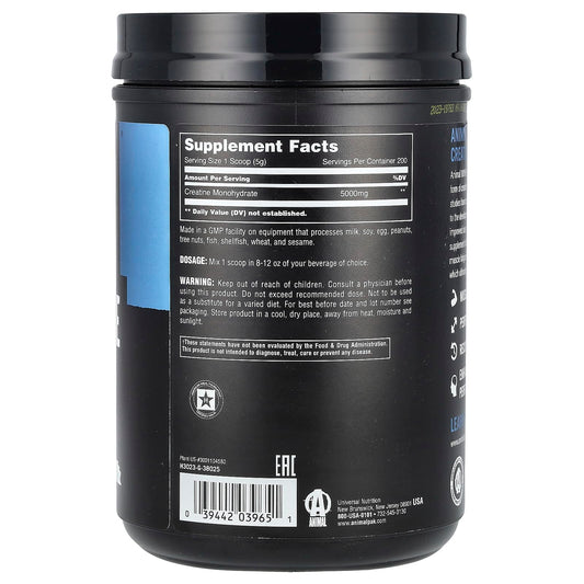 Animal Creatine powder being mixed into water for training energy.