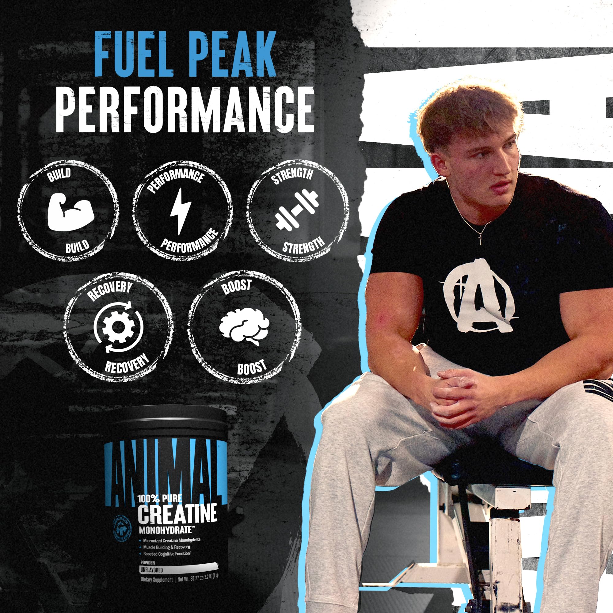 Animal Creatine Monohydrate powder being mixed in a glass shaker after workouts.