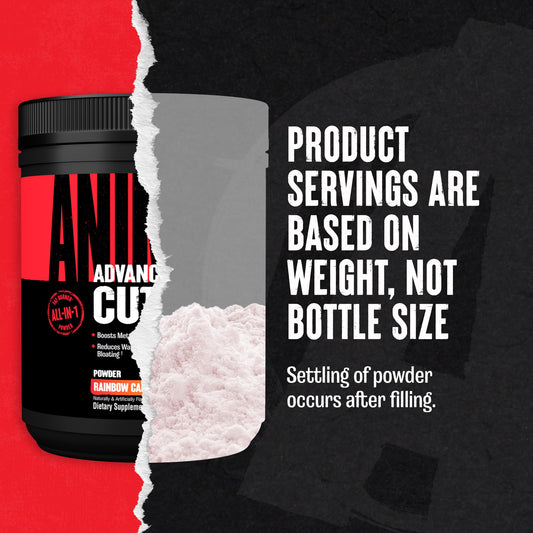 Animal Cuts bottle side label emphasizes the 17-ingredient blend for focused fat loss.