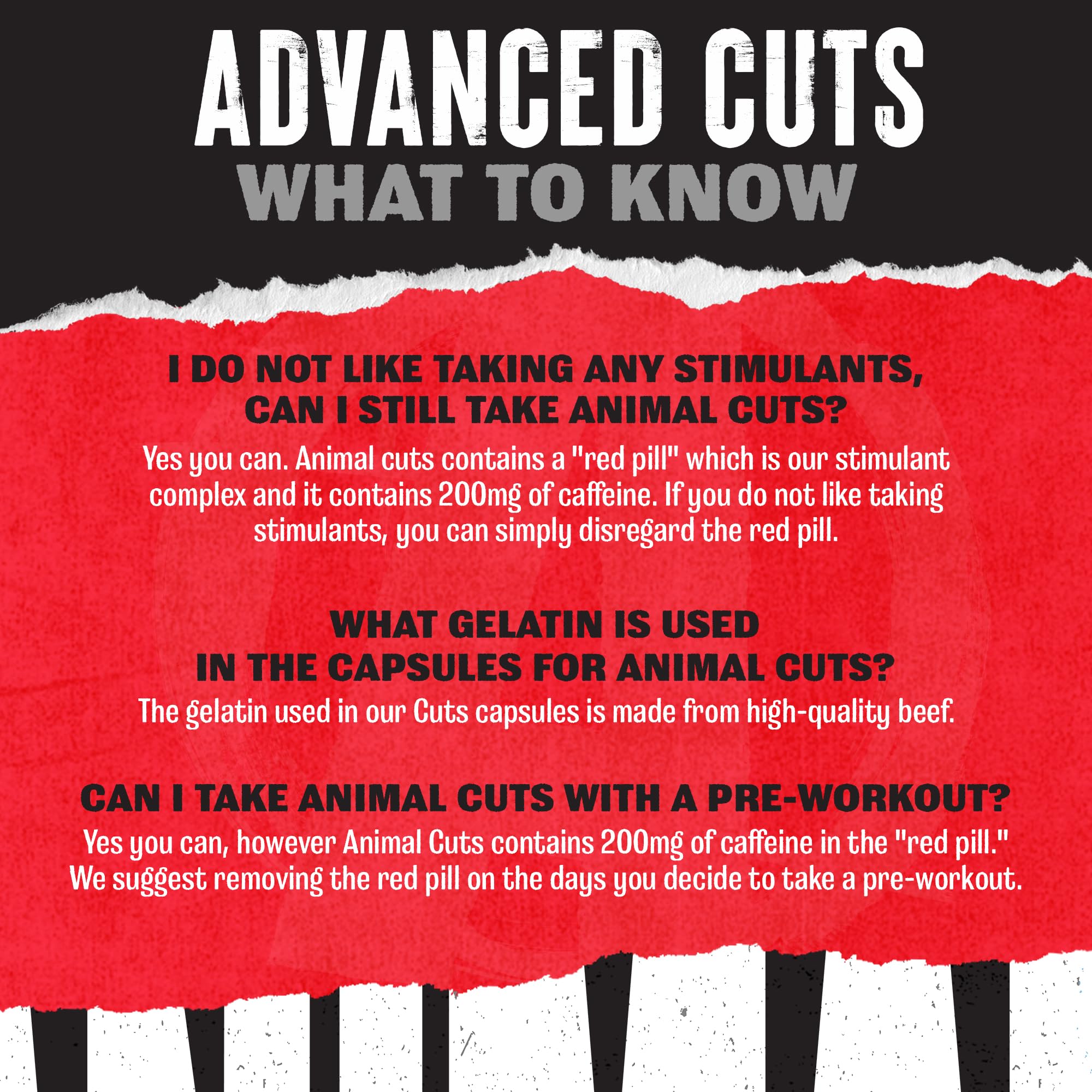 Animal Cuts bottle with packaging communicates quality and value for training cycles.