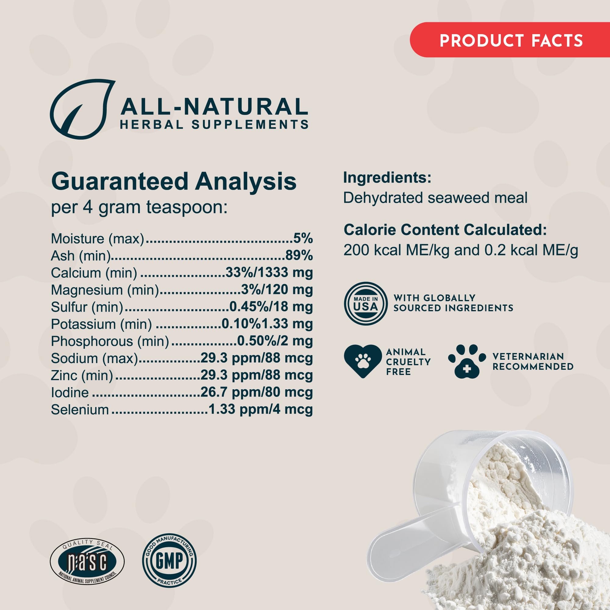 Recyclable pouch of Animal Essentials Seaweed Calcium